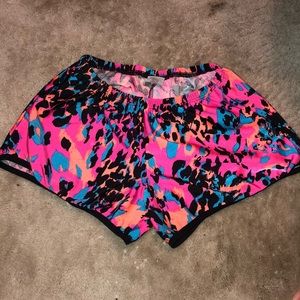 Cruz 6x Hot pink, blue & black silky jogger short